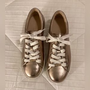 Cash Studded Metallic Textured-Leather Sneakers